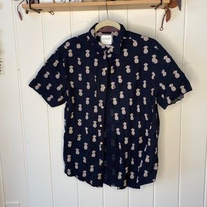 Men's short sleeve button slim fit